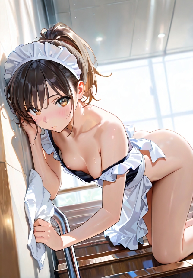 裸エプロンのメイドさん 画像9
