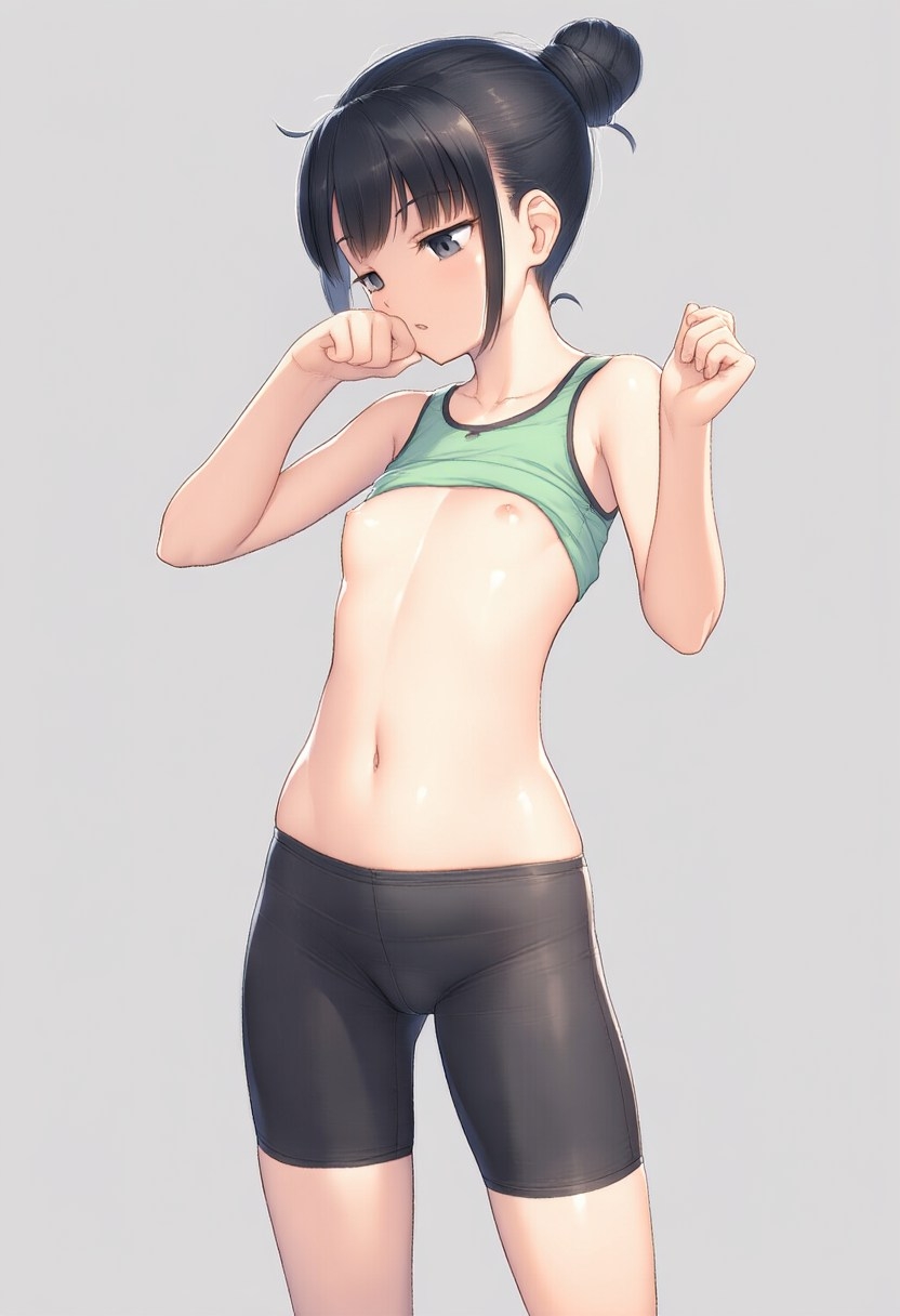 スパッツとスポブラの女の子がおっぱい見せてくれる_3