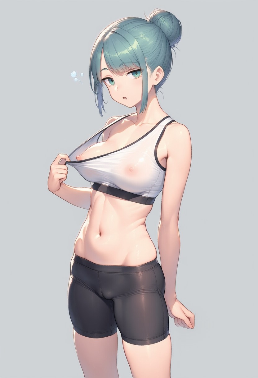 スパッツとスポブラの女の子がおっぱい見せてくれる_6