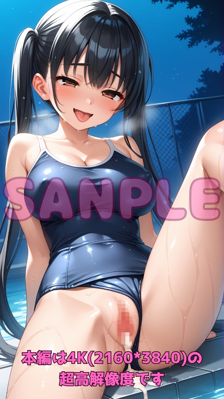 深夜のスク水部プールで禁断レッスン_9