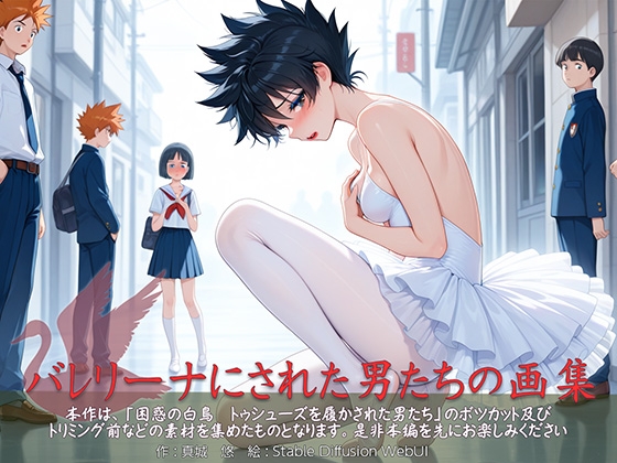 【真城のソフトハウス】同人CG・AI『バレリーナにされた男たちの画集』