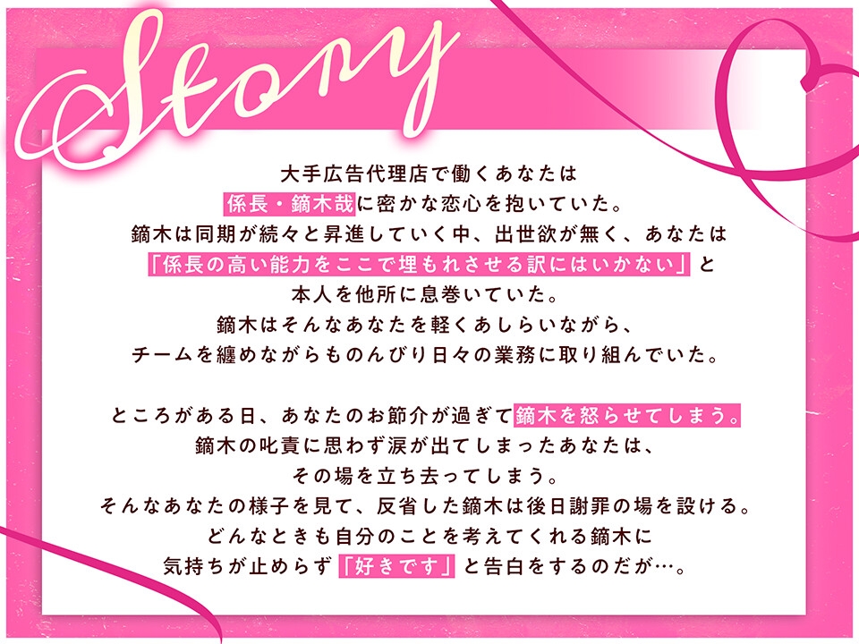 【おじさん×ゴリ押しヒロイン】恋愛卒業したオジさん上司の本気恋エッチ ～わたしが哉さんを陥落させるまで～【KU100収録】 画像1