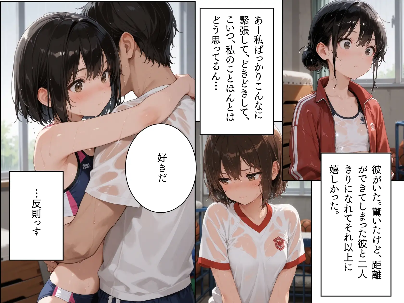 雨宿り。2部活帰りの幼なじみと、二人きりの教室で過ごした話。 ぱんなっつ エロ画像9