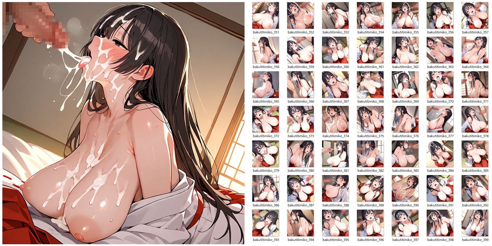 爆乳垂れ乳巫女さんに気持ちいいことしてもらうだけのCG集 画像8