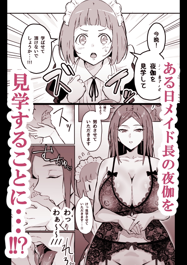 憧れの先輩メイド長の夜伽を見学 画像2