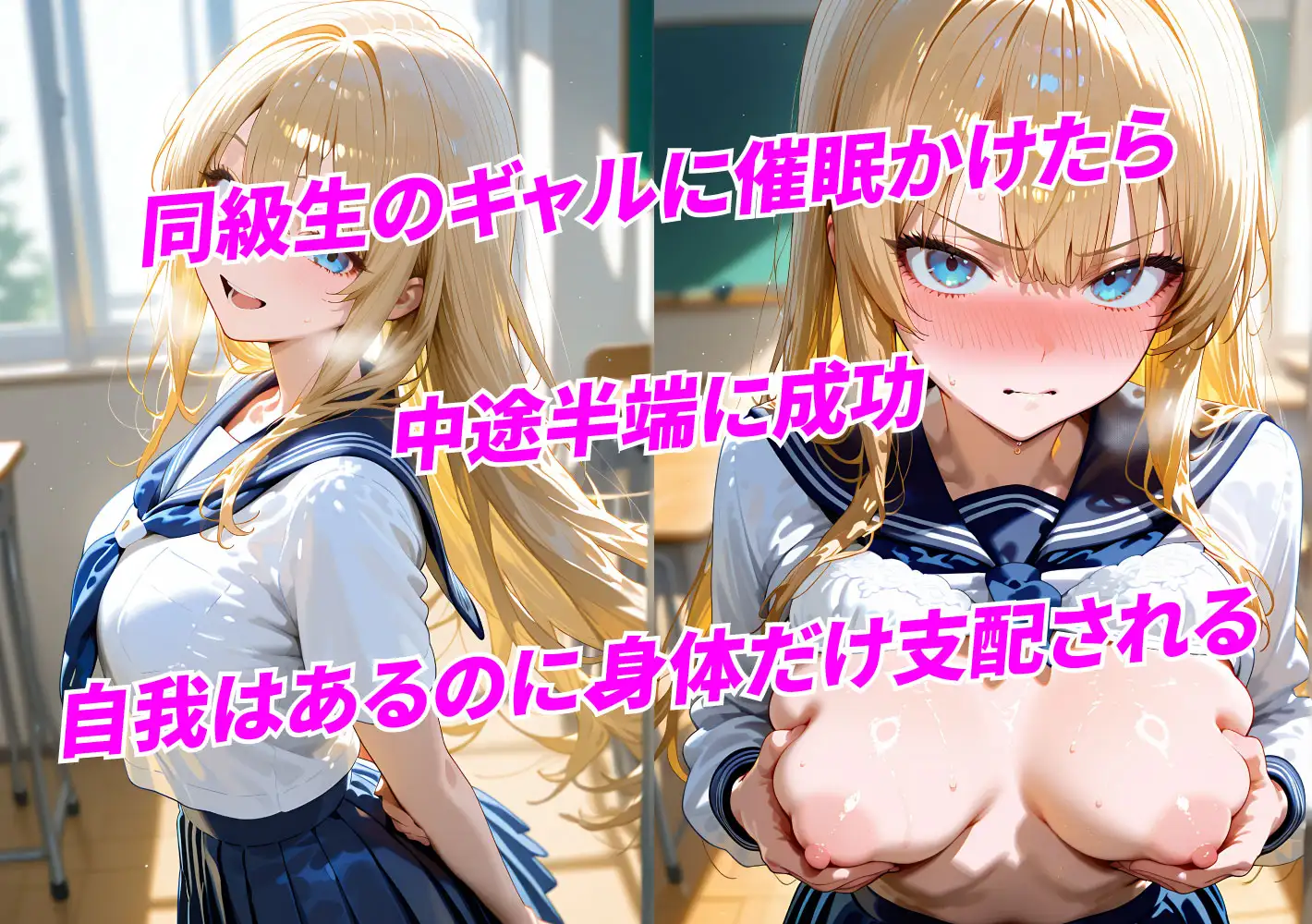 学校で半催◯を使ってみた結果 ギャル同級生編 あまくち工房 エロ画像2