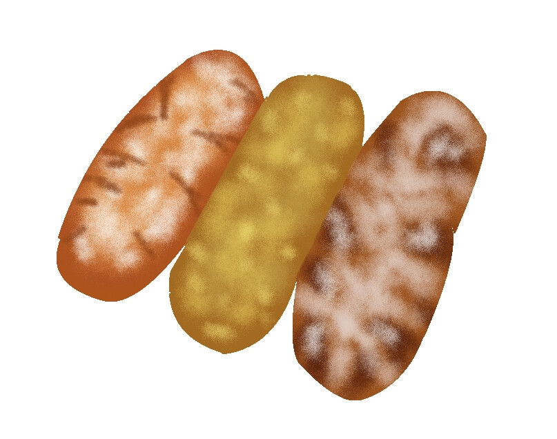 食べ物素材集2、ドーナツあげぱんなど