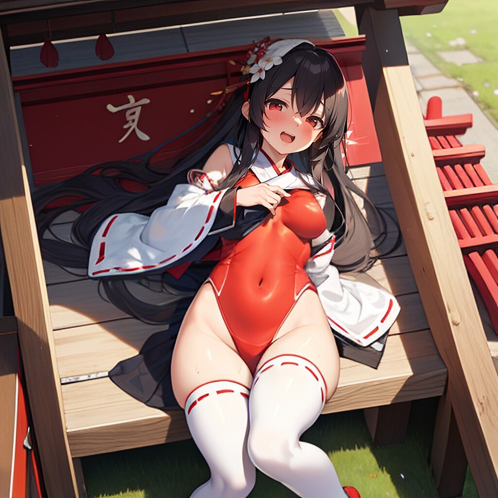 レオタード風巫女さん_2