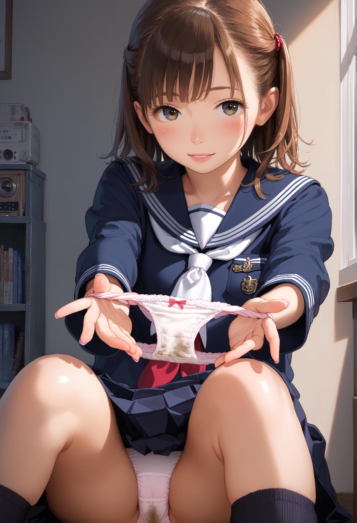 【私の汚れたパンティ】オシッコ染みと匂い付き_8