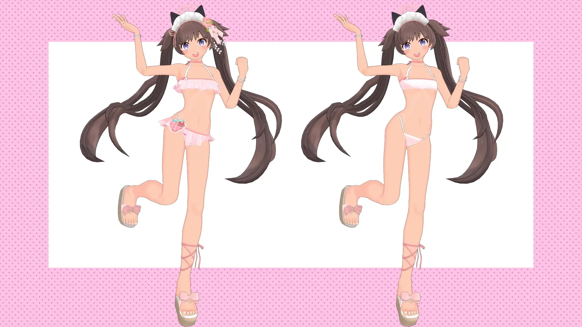 ブルアカ 河和シズ〇(水着&体操服セット) MMD用3Dモデルデータ