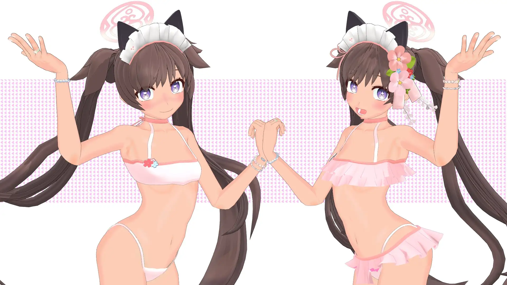 ブルアカ 河和シズ〇(水着&体操服セット) MMD用3Dモデルデータ