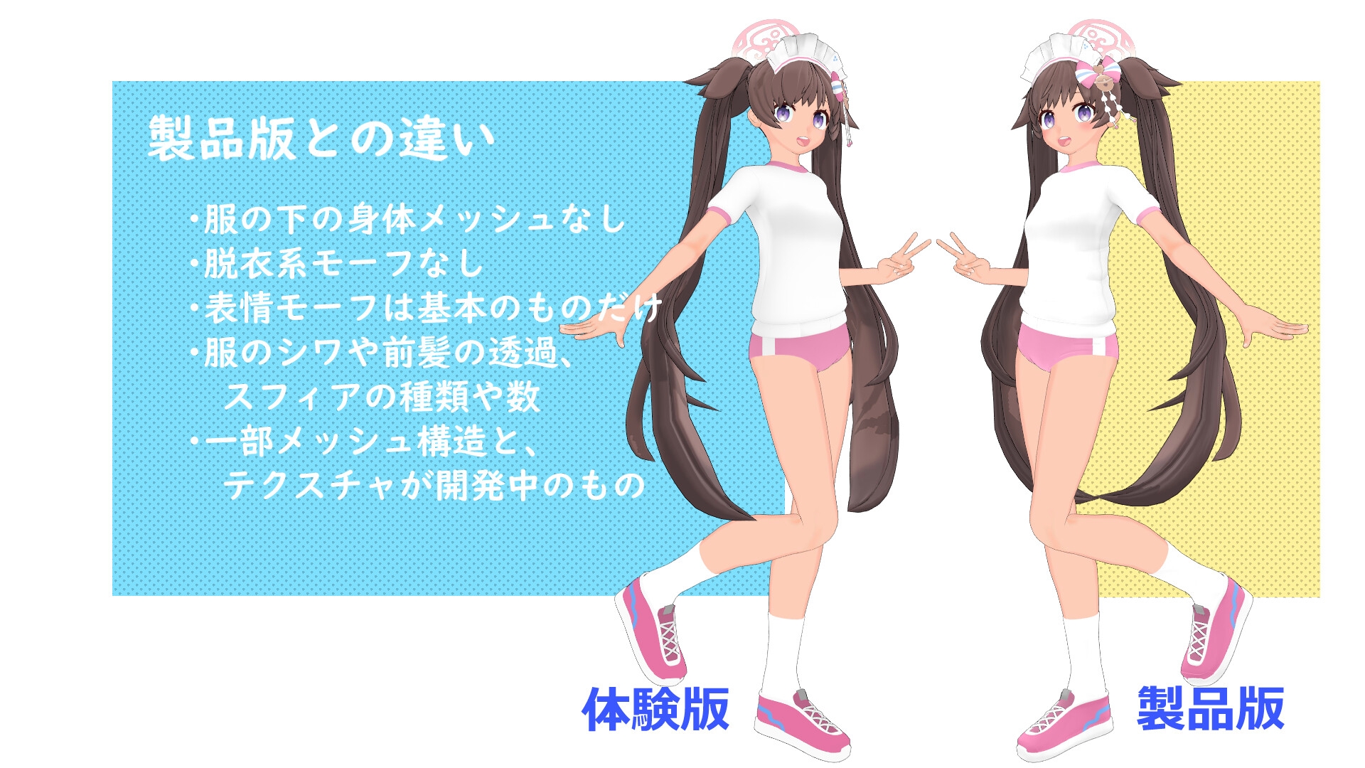 ブルアカ 河和シズ〇(水着&体操服セット) MMD用3Dモデルデータ