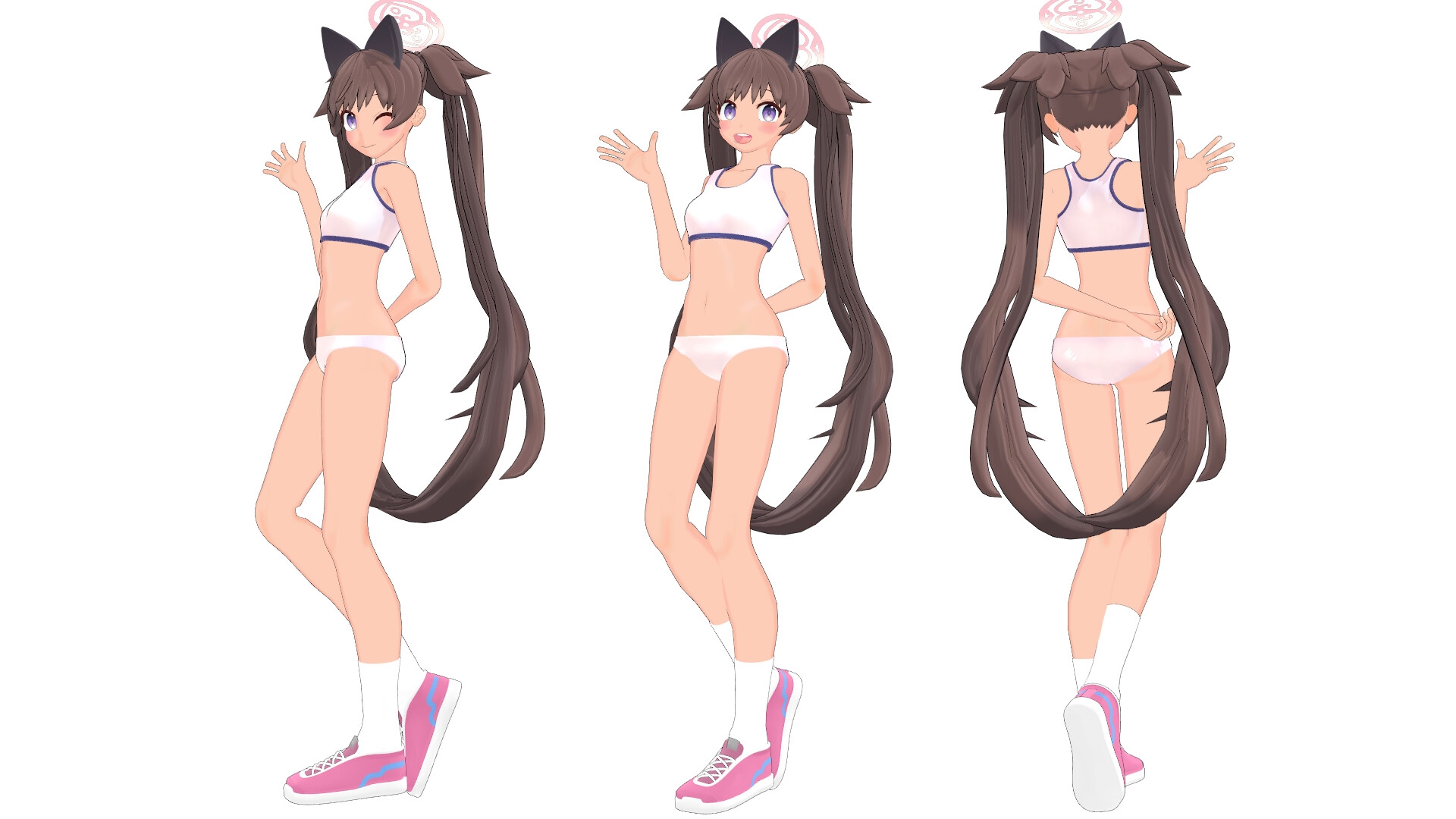 ブルアカ 河和シズ〇(水着&体操服セット) MMD用3Dモデルデータ 画像8