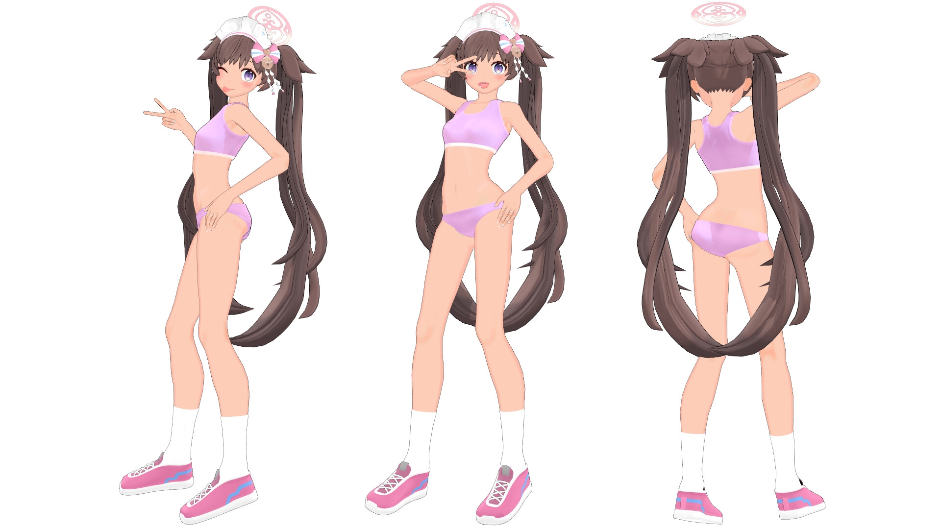 ブルアカ 河和シズ〇(水着&体操服セット) MMD用3Dモデルデータ 画像9