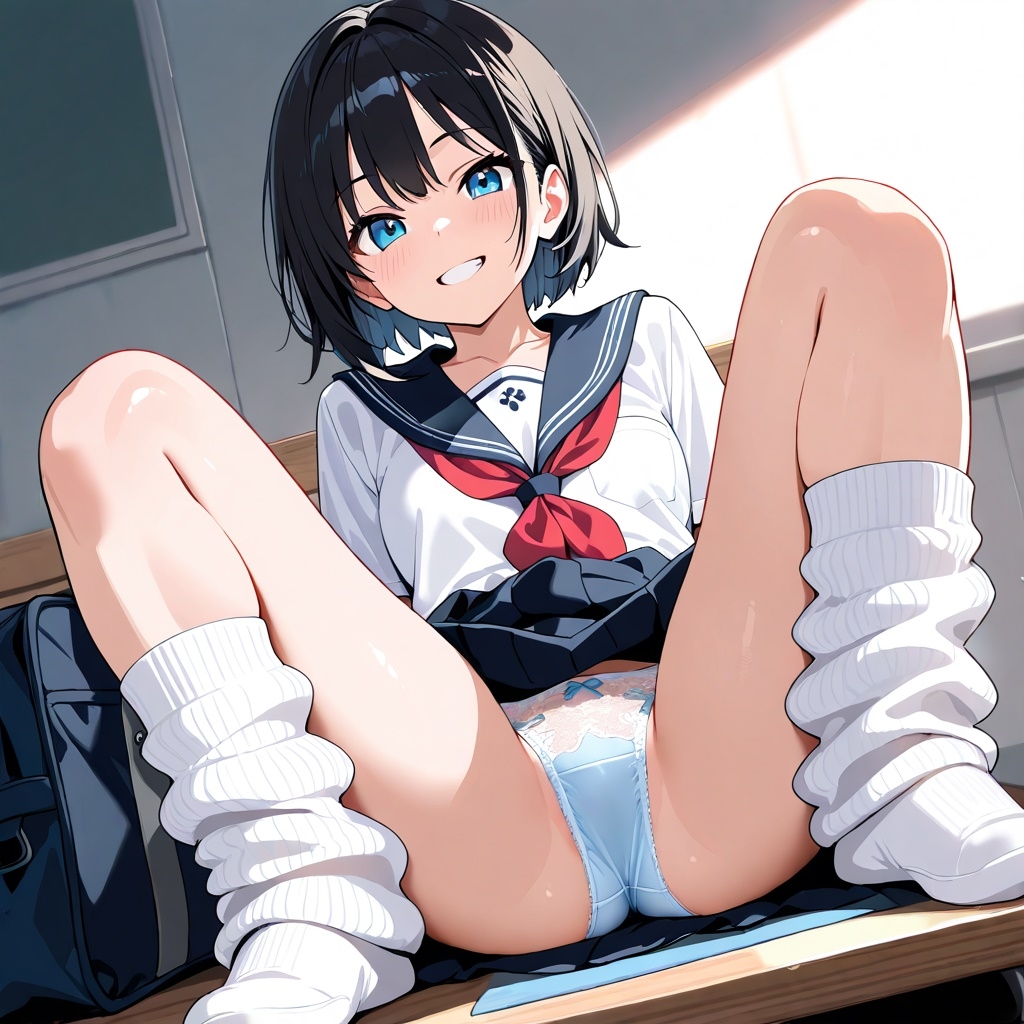 ルーズソックスJKのM字パンチラ Vol.3_6