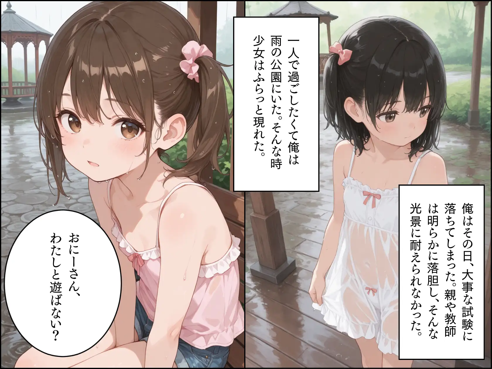 雨宿り。3雨の公園で出会った、小悪魔な少女との話。 ぱんなっつ エロ画像2