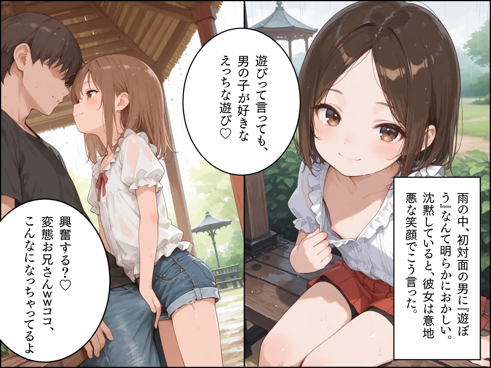雨宿り。3雨の公園で出会った、小悪魔な少女との話。 ぱんなっつ エロ画像3