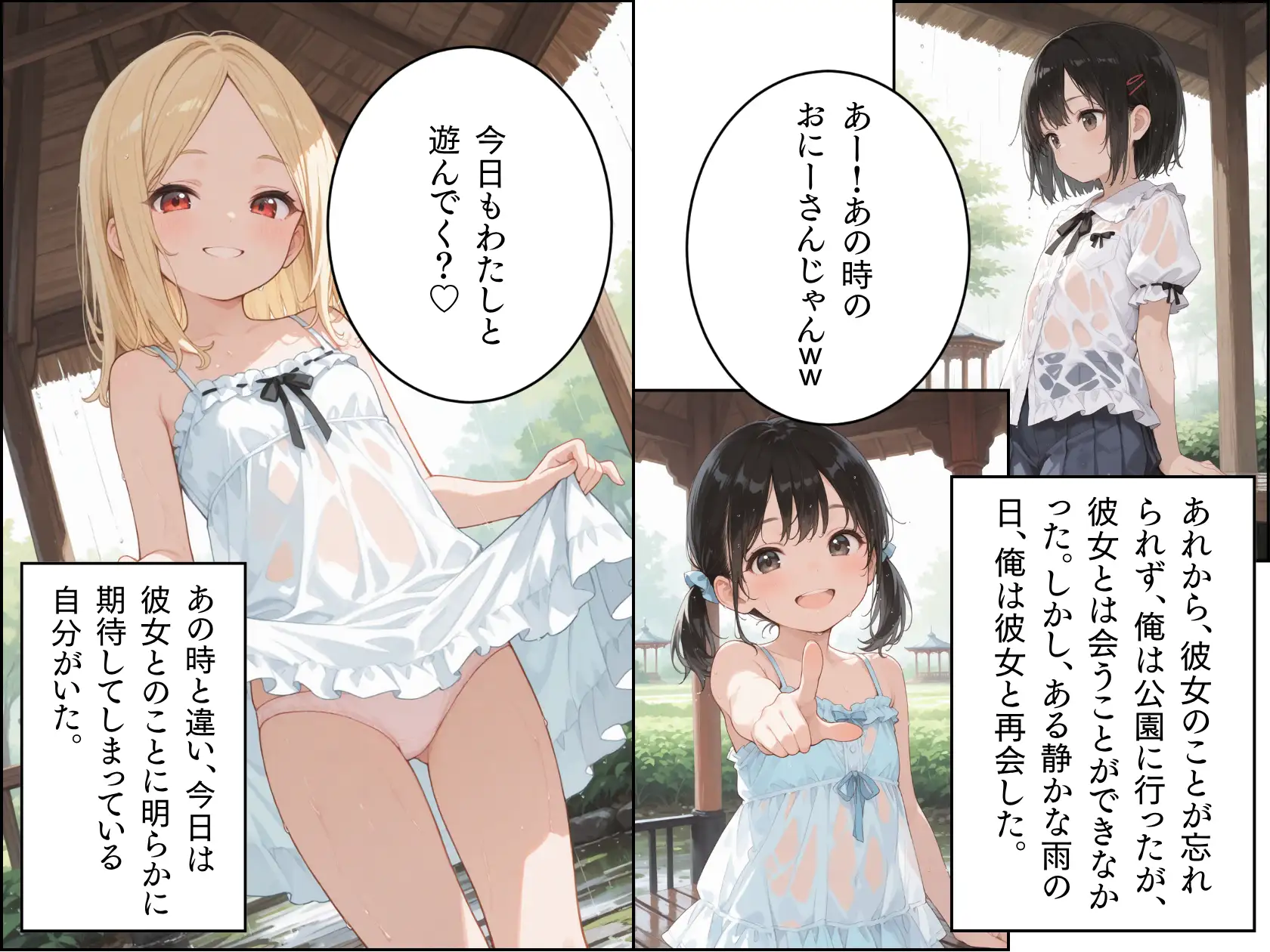 雨宿り。3雨の公園で出会った、小悪魔な少女との話。 ぱんなっつ エロ画像6