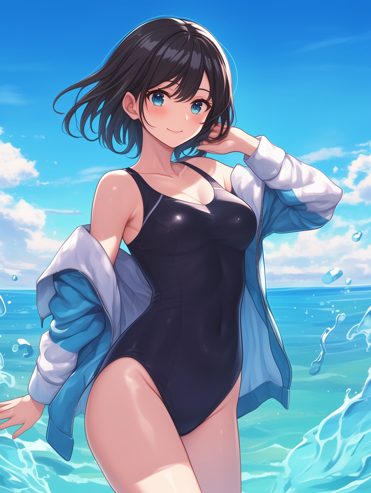 AI生成スク水少女100名CG集_1