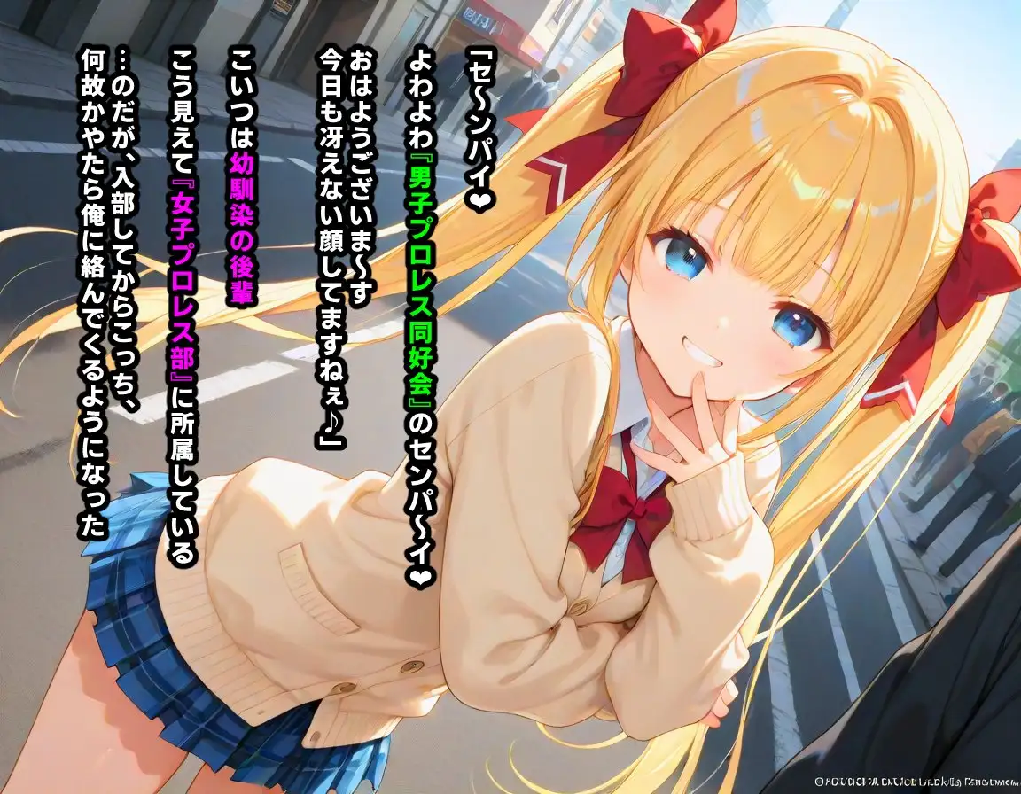 AI敗北少女CG集vol.16 強豪女子プロレス部の金髪ツインテ後輩ちゃんが、メスガ〇ムーブで煽ってきたので俺たち男子プロレス同好会の総力をもってわからせる必要がある mugi エロ画像2