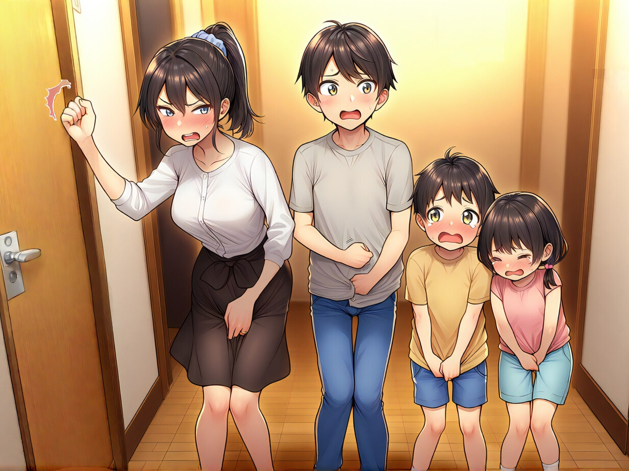 【おしっこ我慢】がまんの限界! トイレのドアをドンドン叩きまくる! 画像1