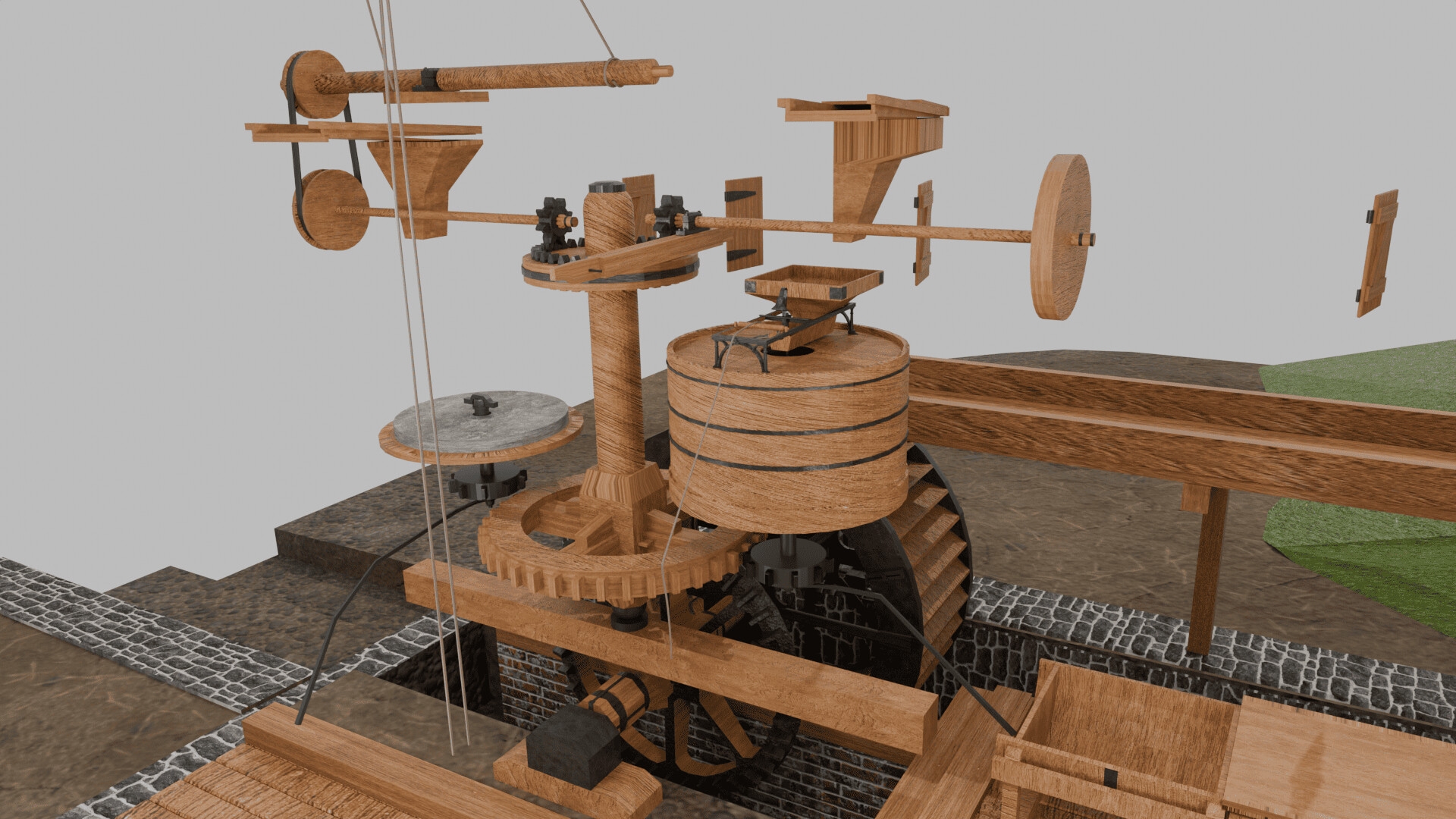 3DCG イギリスの水車小屋(Lurgashall watermill)