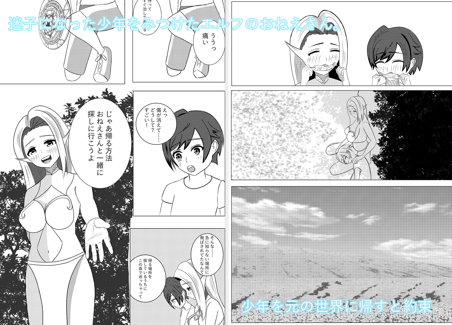 迷子の少年とエルフのおねえさん 画像1