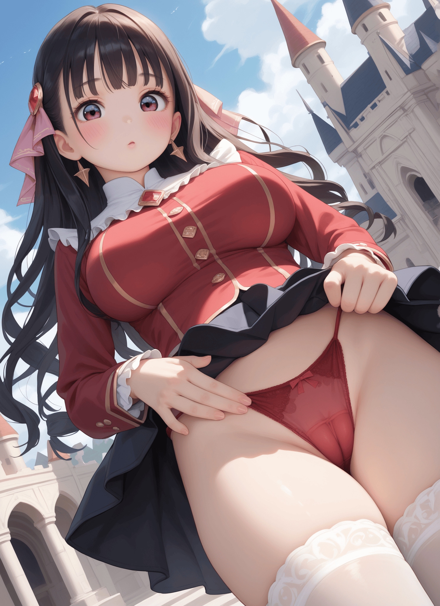 見上げたレースクイーンパンツ・見上げた肩だし下乳セーラーパンツ・見上げた制服お嬢様パンツ_6