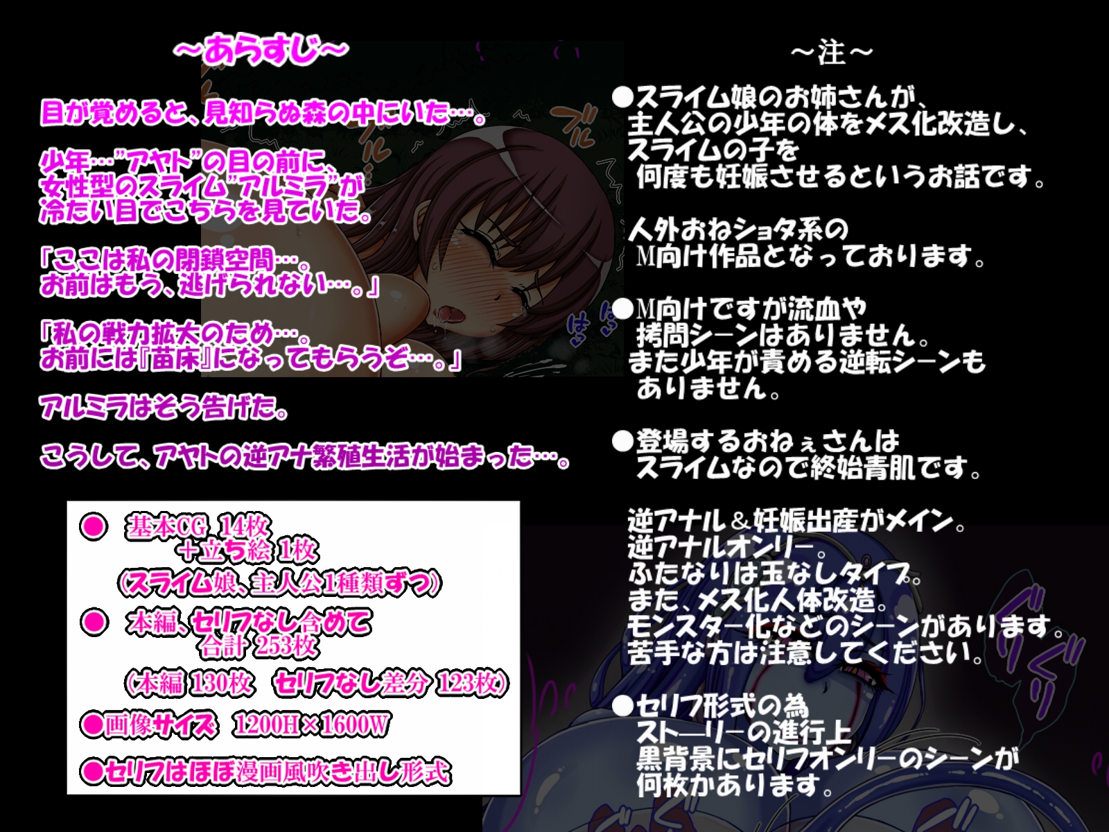ある日突然スライム様の繁殖用メス穴ドレイになったニンゲン♂の話～僕の強○連続妊娠記録～ 画像1