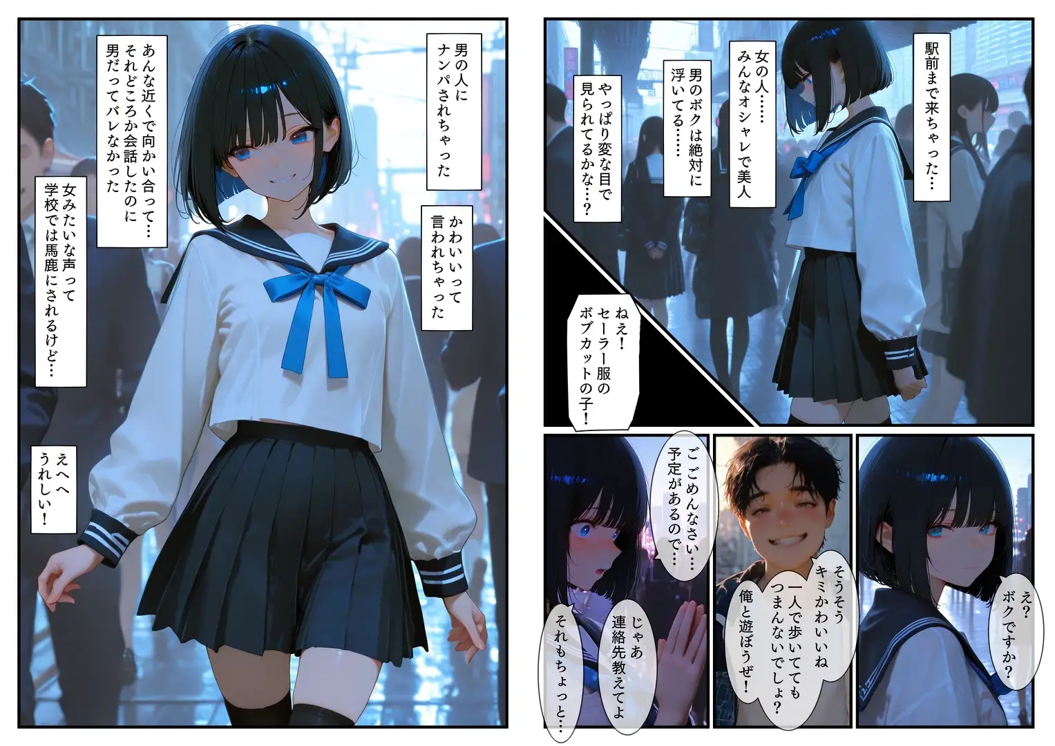 女装少年の性活 電車チカン&公園乱交編 エロ漫画専門店・南国ピンク エロ漫画3