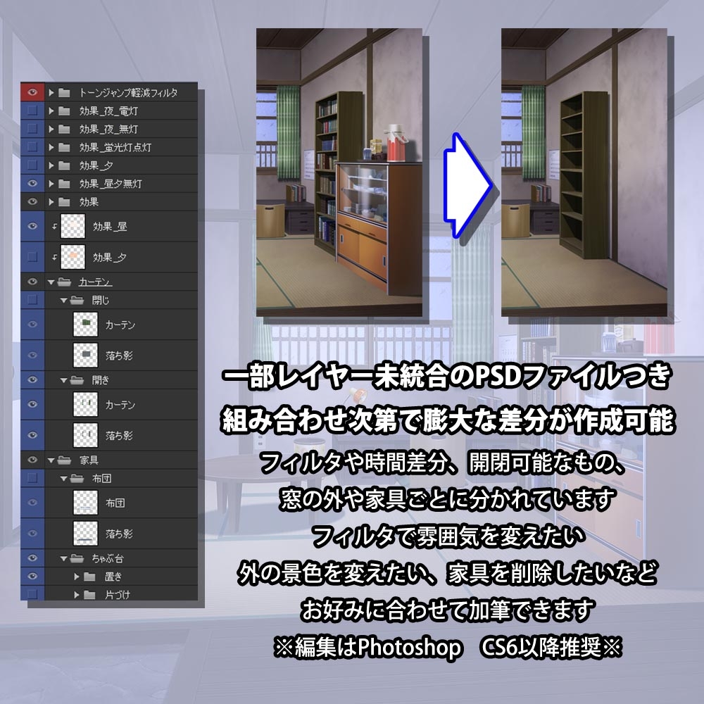 背景素材 昭和っぽい四畳半アパート