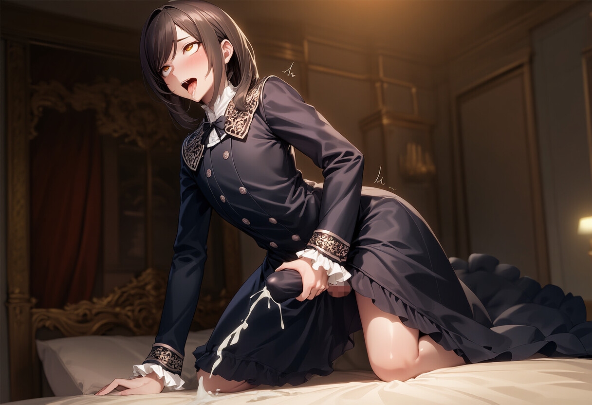 貴族男の娘の正装オナニー 画像7