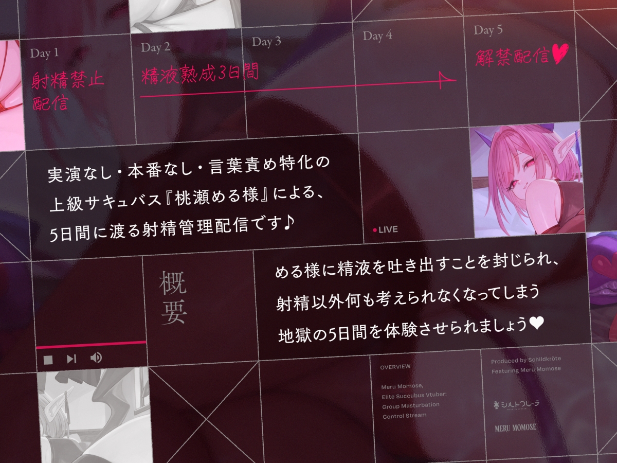 上級サキュバスVtuber桃瀬める様の集団射精管理配信 画像1