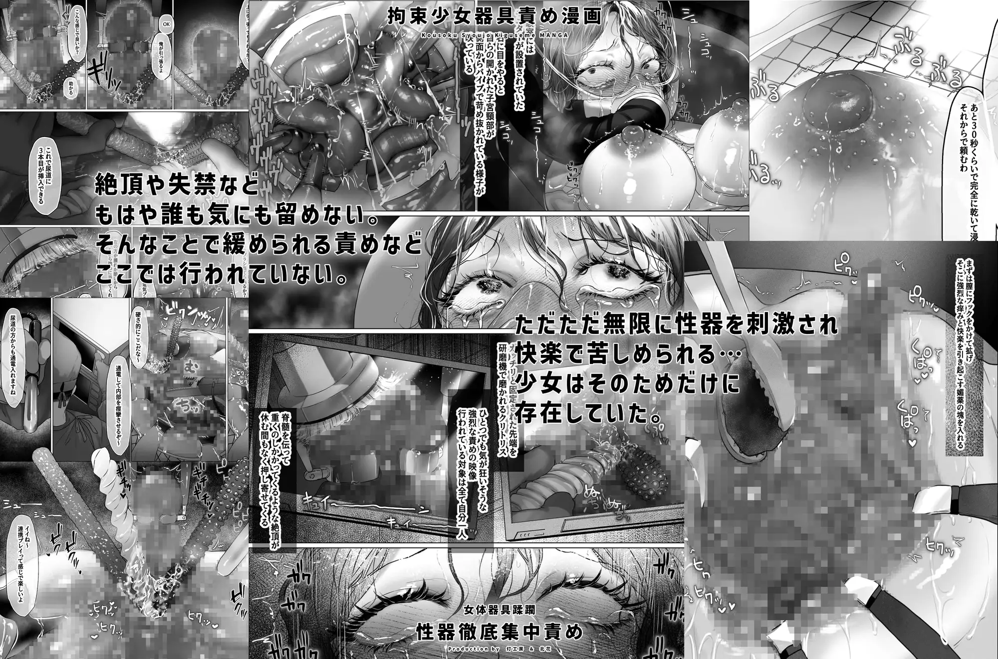 拘束少女器具責め漫画 女体器具蹂躙～完全拘束少女/クリ肥大化実験/無限ディルド機械姦/性器徹底集中責めなど～ サンプル画像 7