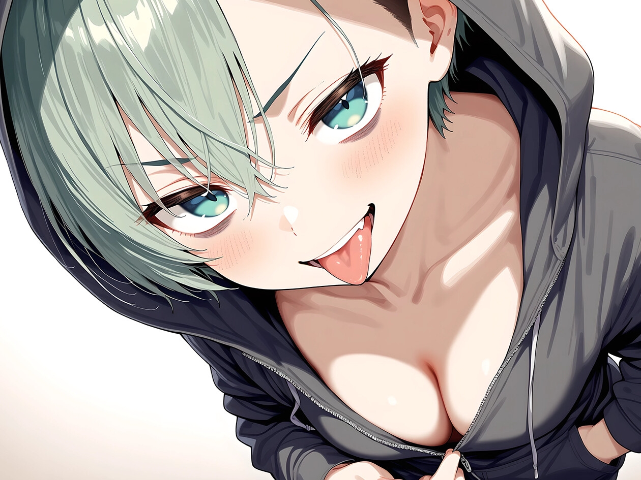 路上でフリーパイズリ！?ギャルサキュバスのパイズリ【KU100】 画像3