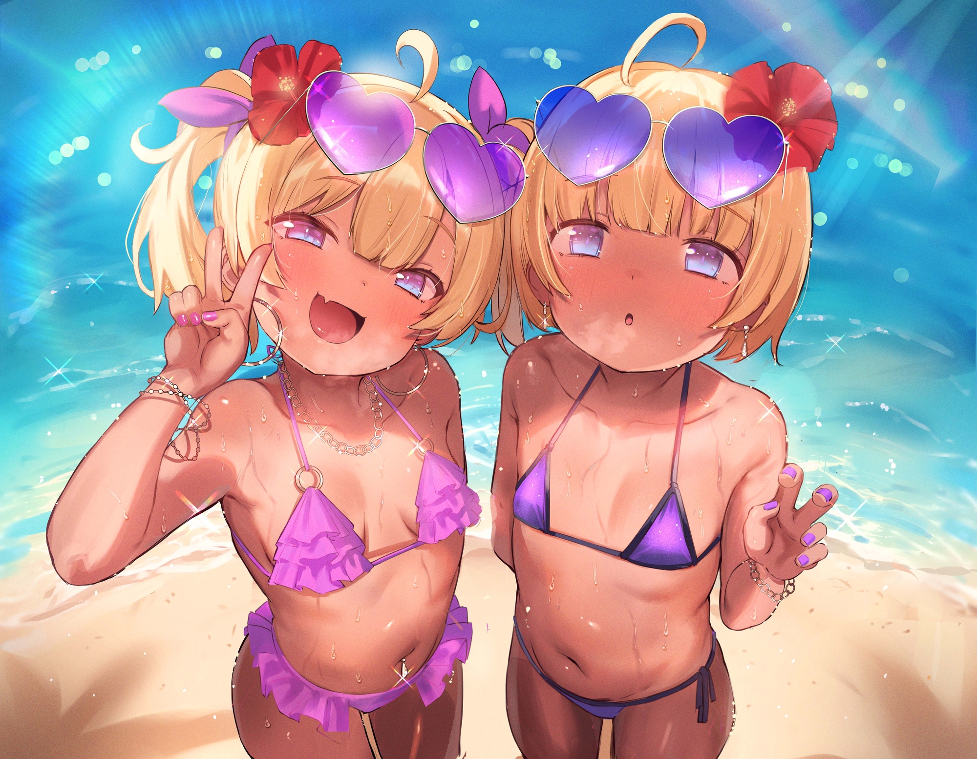 【Wメ○ガキ快楽堕ち】双子ガキドルのちんイラ枕営業☀️→わからせHで○リまんパコパコ?→絶倫チンポでハメ比べ3P♡【サークル4周年記念】✅早期購入特典付✅ 画像1