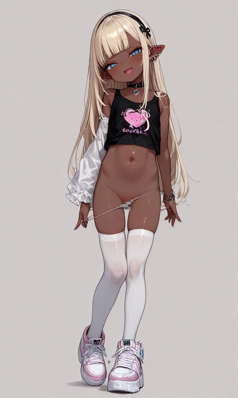 やたらとアナルを主張してくる褐色金髪メ○ガキエルフ 画像1