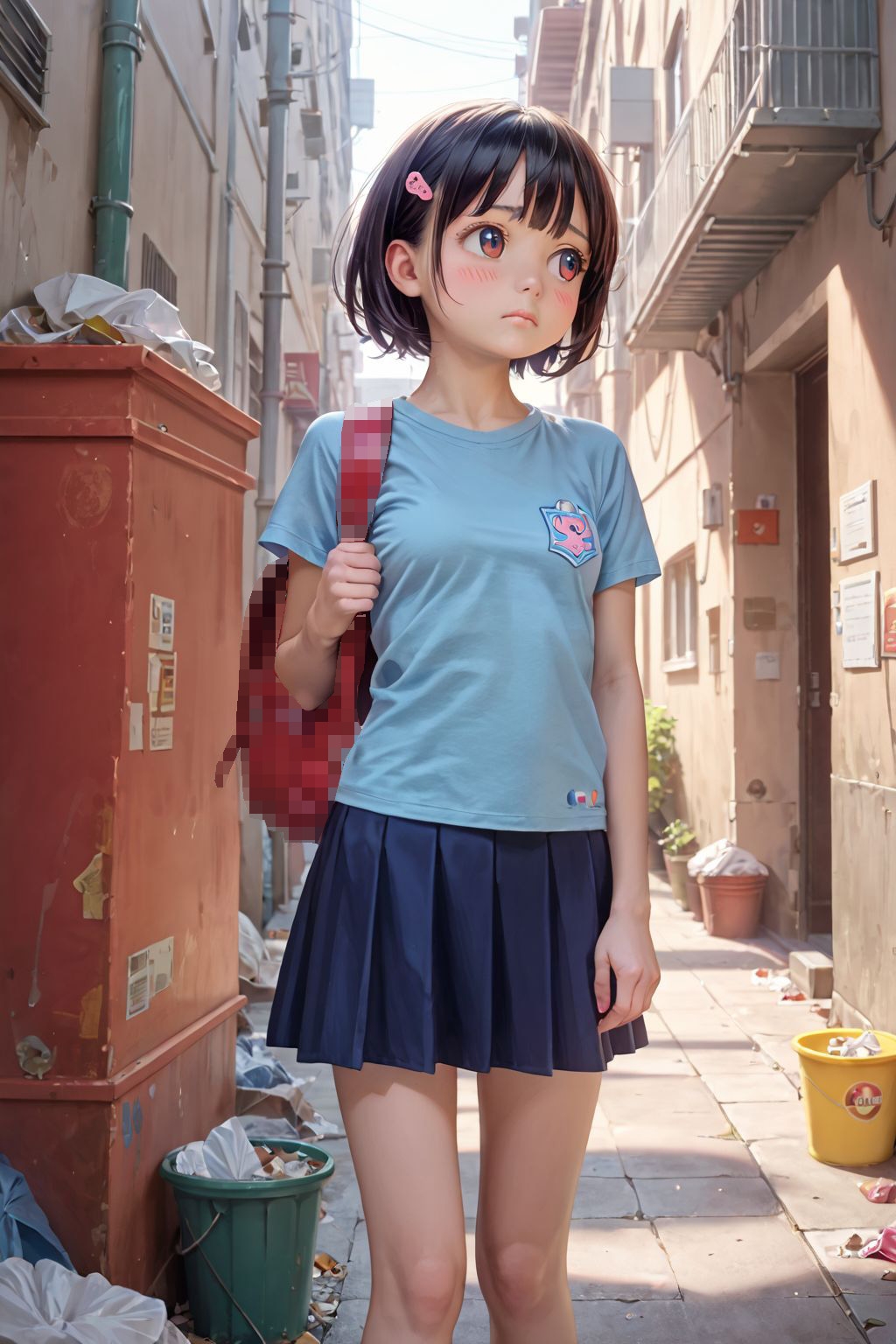 路地裏下校少女 画像1