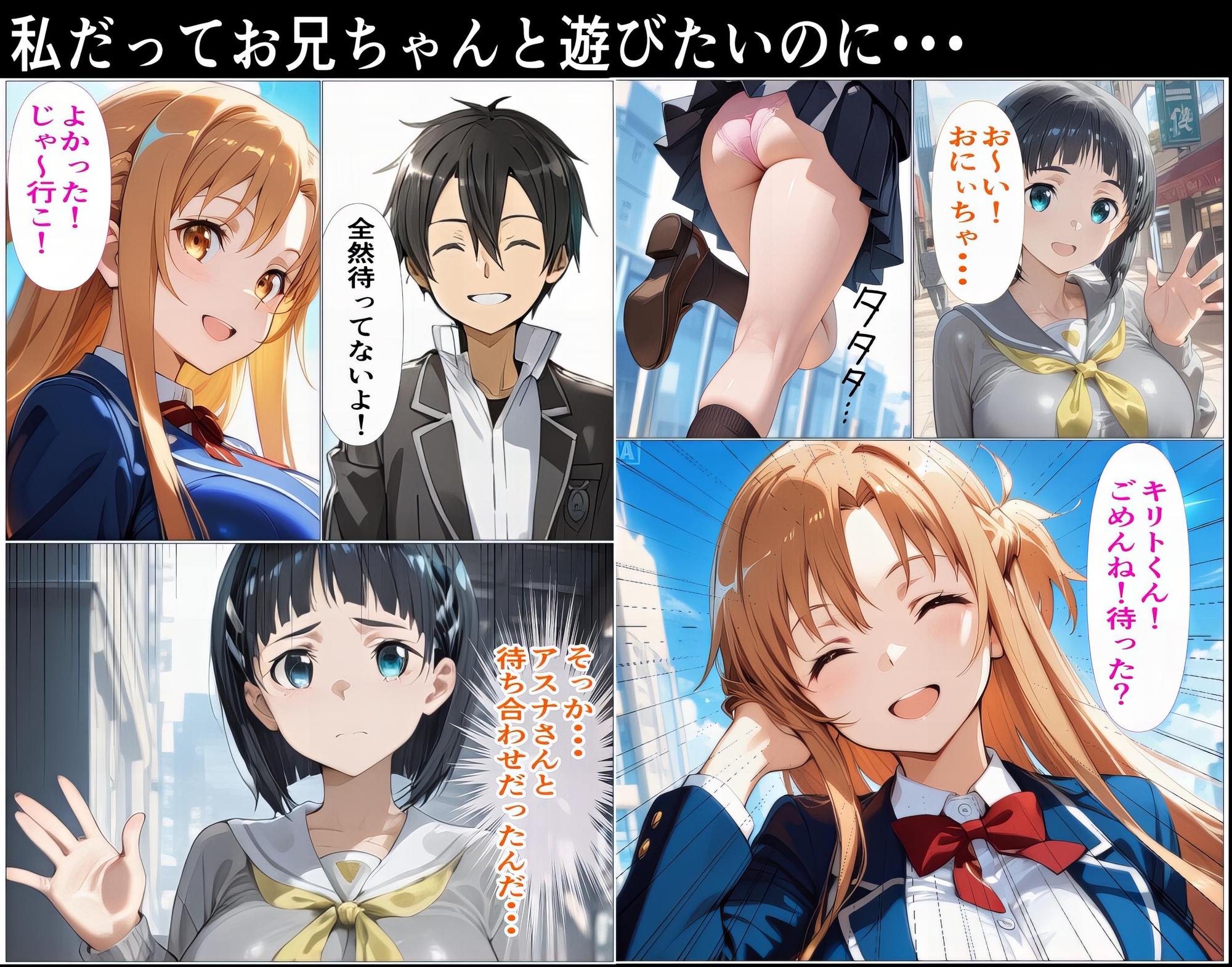 黒の剣士の三角関係~めちゃくちゃに抱かれたいアスナ・兄のSEXを聞いて発情する直葉~_1