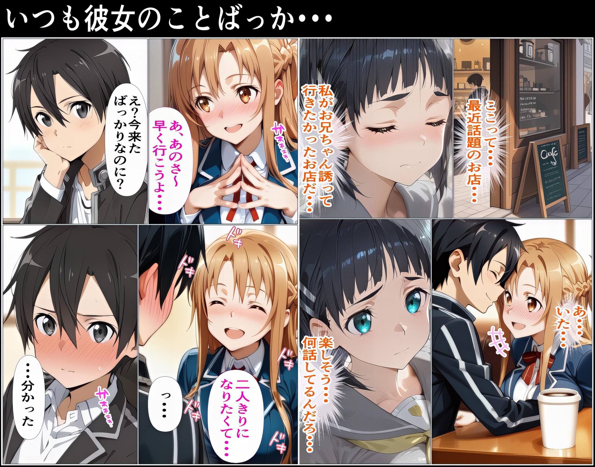 黒の剣士の三角関係~めちゃくちゃに抱かれたいアスナ・兄のSEXを聞いて発情する直葉~_2