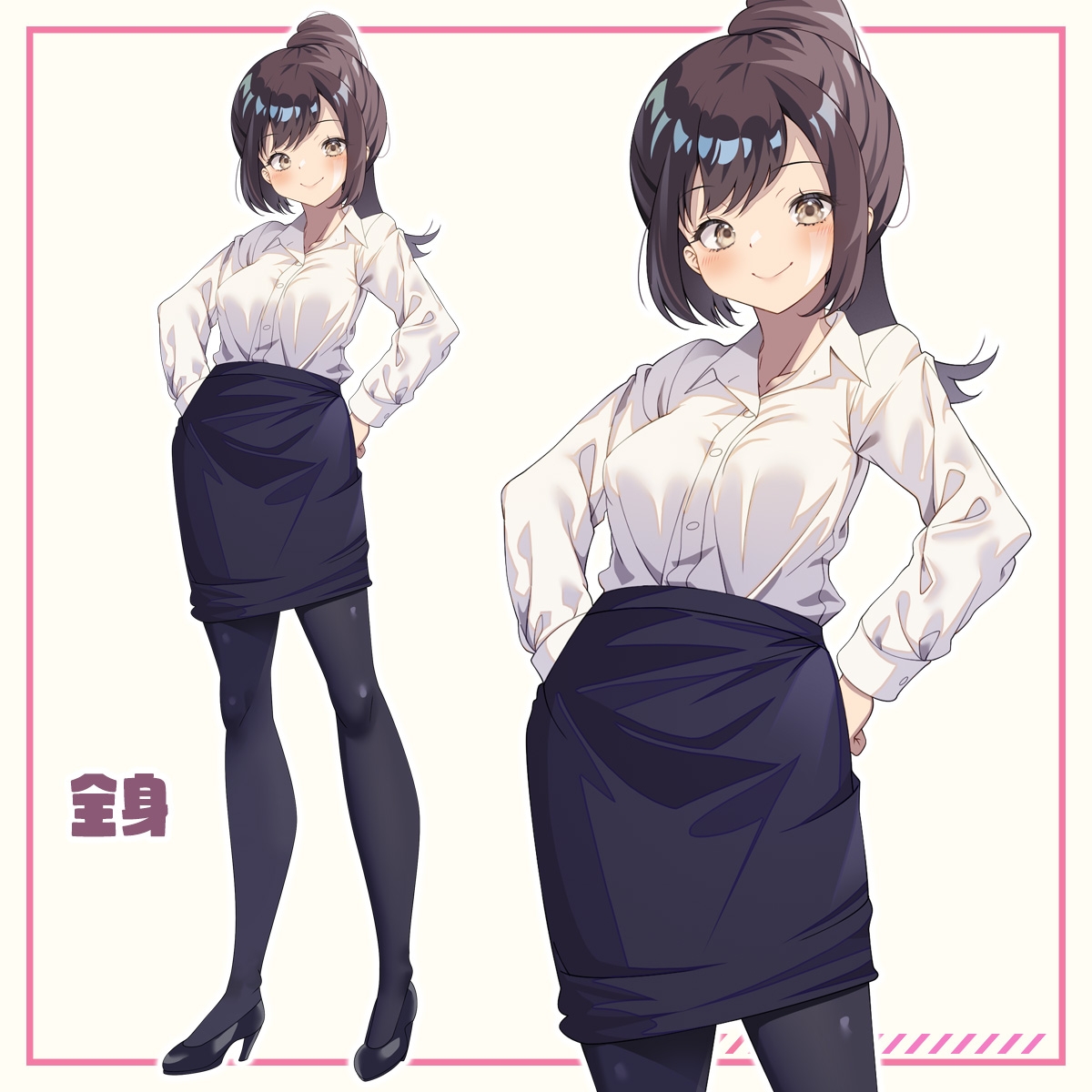 教師風立ち絵素材01【表情17種】