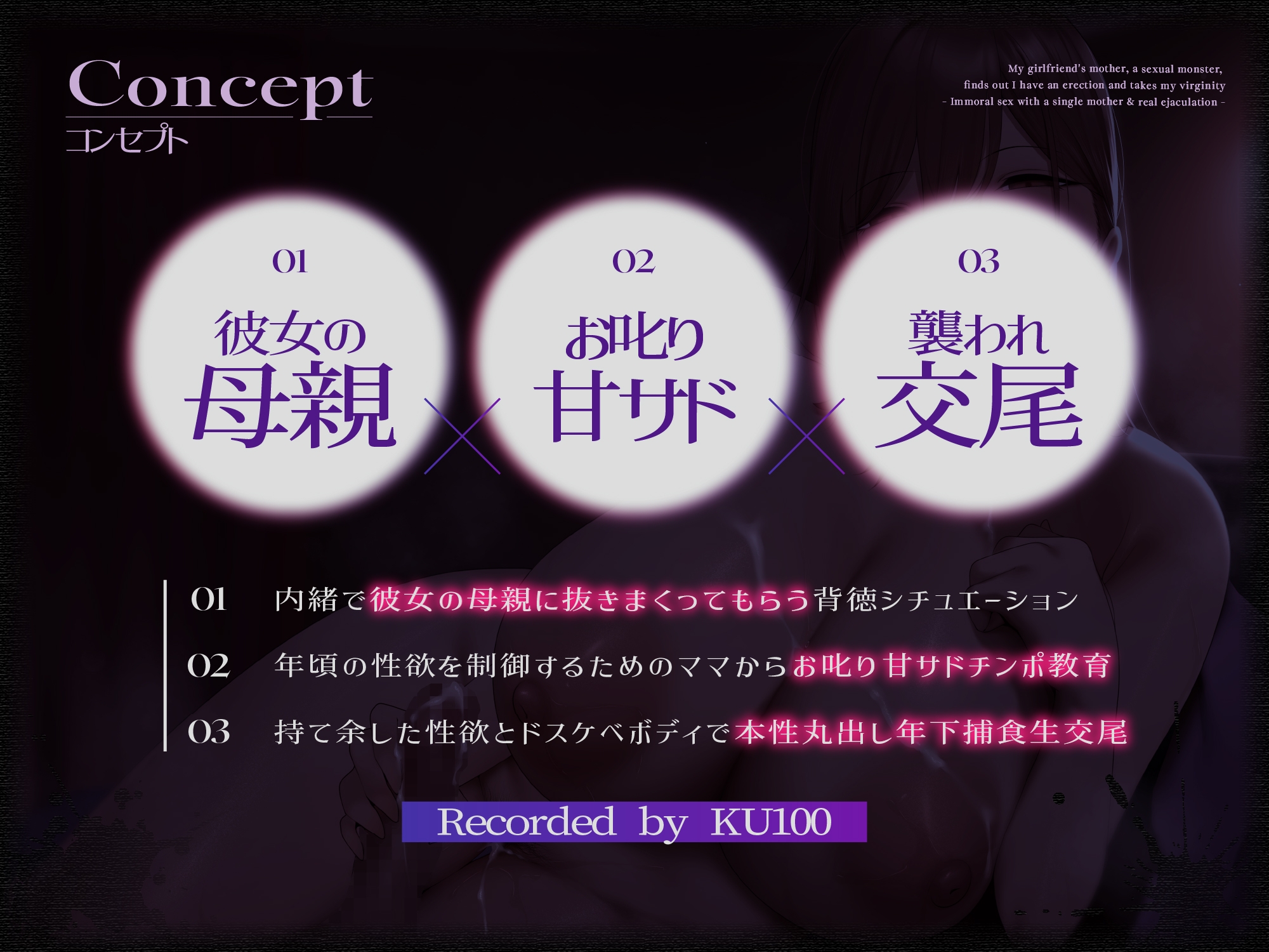 【カノ母逆NTR/期間限定25%OFF】性欲モンスターな彼女の母親に勃起バレして童貞を喰われる~シンママとズルズル背徳交尾&本気射精~【KU100】 画像2