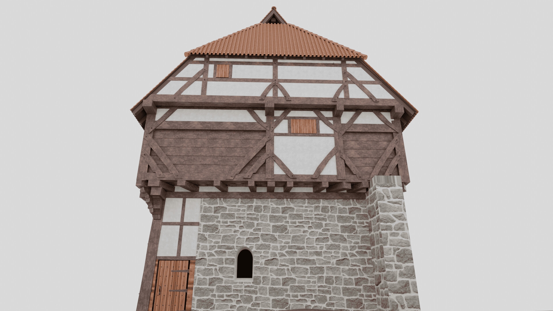 3DCG ドイツの中世ハーフティンバー建築(pfullendorf altes haus)