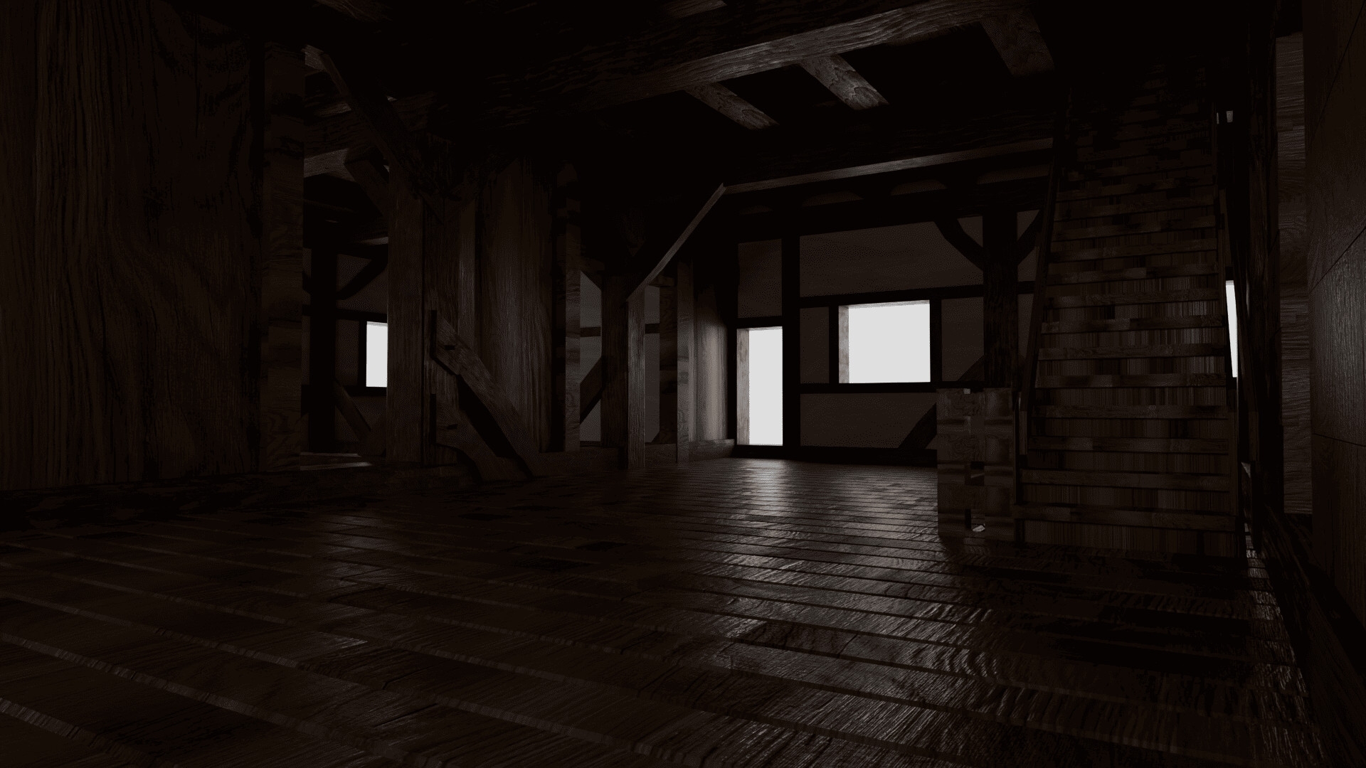 3DCG ドイツの中世ハーフティンバー建築(pfullendorf altes haus)