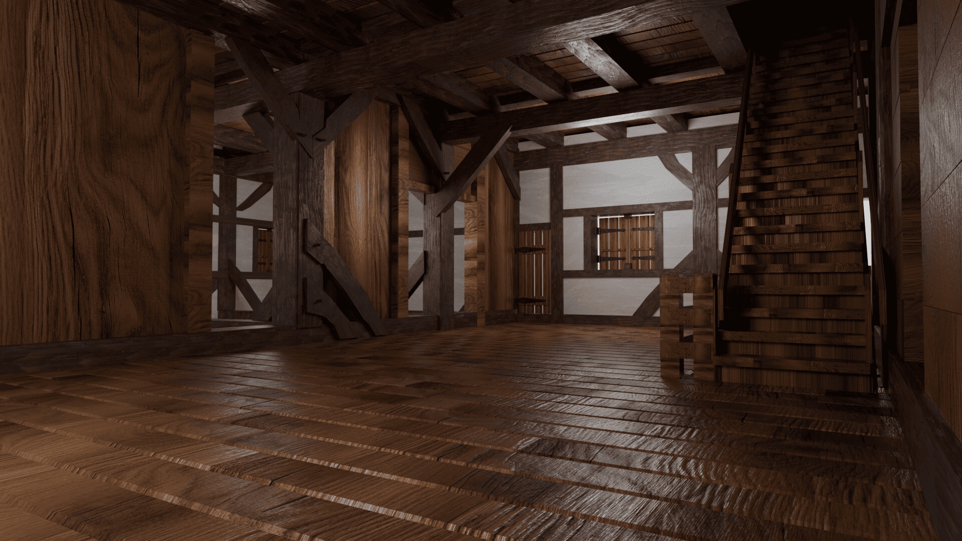 3DCG ドイツの中世ハーフティンバー建築(pfullendorf altes haus)