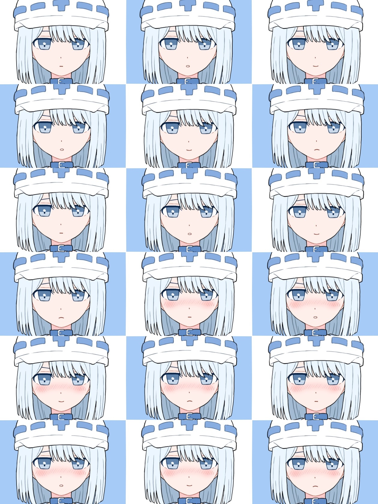 【立ち絵素材】ねこヘルメット女子 青