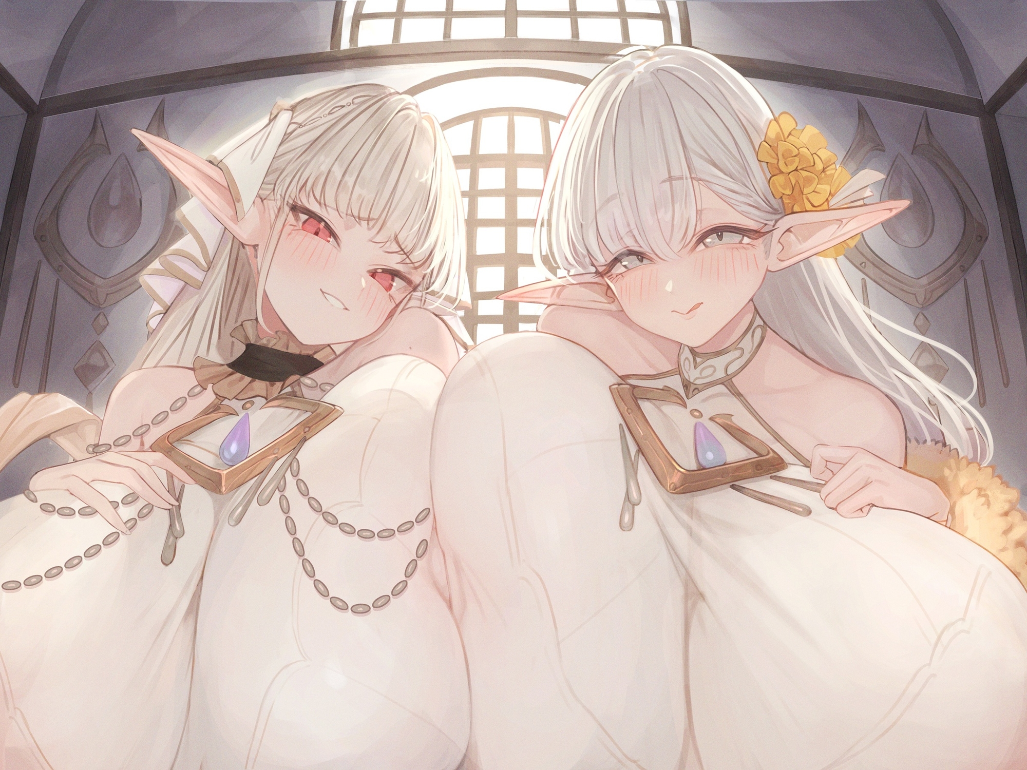 【全肯定×愛玩奉仕】上位種爆乳エルフ聖女様の甘マゾ射精セラピー 画像1