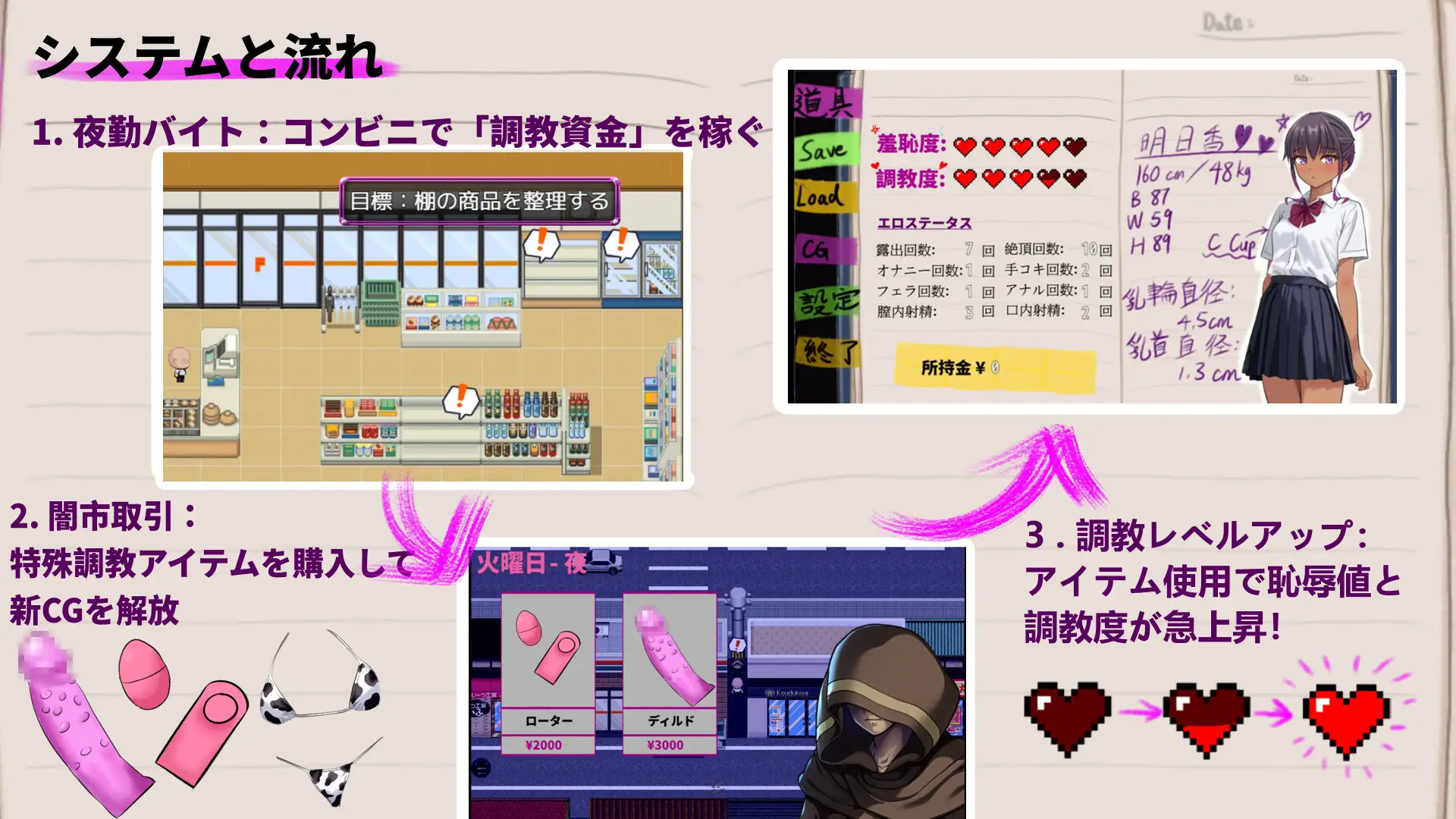 明日香調教日記～愛という名の脅迫～ [RJ01435208] [Hentai Penguin]