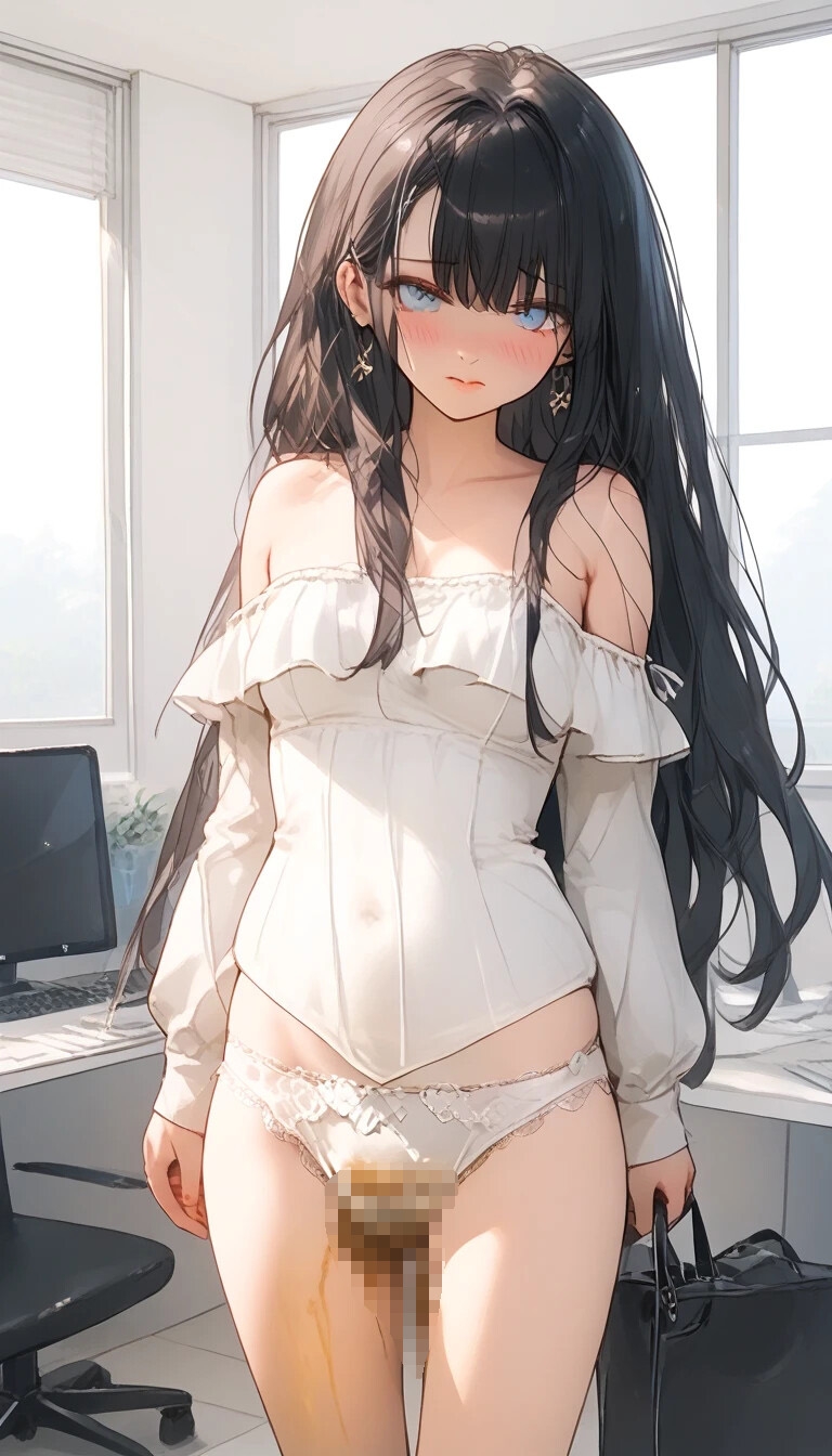 うんちおもらしイラストNO5【黒い子】 画像1