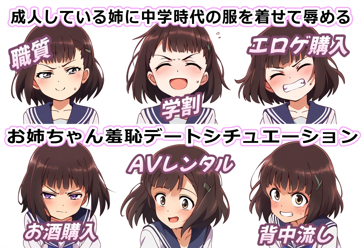 童顔お姉ちゃんの弱みを握って制服コスプレ羞恥デート 画像1